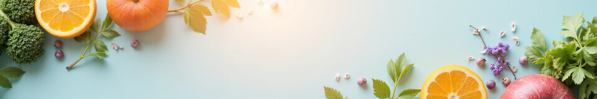 Imagen de fondo abstracta con elementos relacionados con la salud y la nutrición, colores suaves y luminosos.